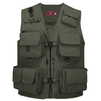 The middle  men's vest V-neck photography vest outdoor hiking Mesh vest male sleeveless jacket multifunctional Fishing vest