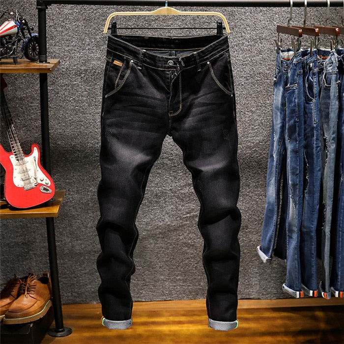 Skinny Jeans Men Zipper Fly Slim Fit Denim Joggers Stretch Male Jean Pencil Pants Blue Men's Jeans Fashion Casual Hombre,809