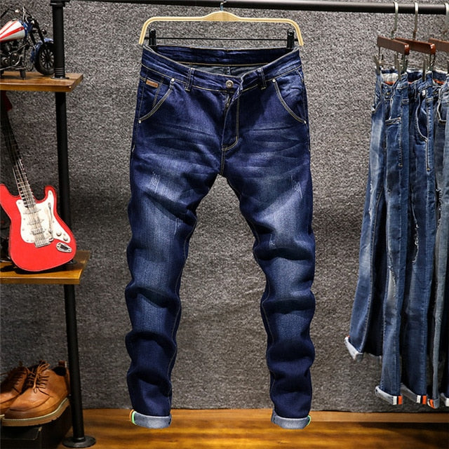 Skinny Jeans Men Zipper Fly Slim Fit Denim Joggers Stretch Male Jean Pencil Pants Blue Men's Jeans Fashion Casual Hombre,809