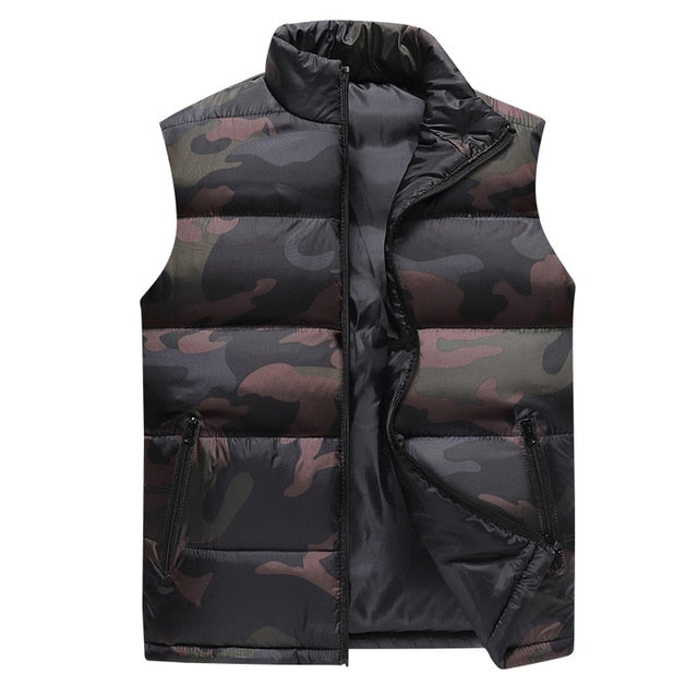 2019 Camouflage Vest Mens Winter Waistcoat Male Sleeveless Jacket Man Atumn Windbreak Casual Vests Slim Fit Outwear Vest Men 6XL