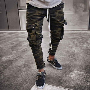 Drop Shipping 2019 New Arrive Men's Pants Army Green Camouflage Slim Long Pants Patchwork Casual Jeans Men Modis Streetwear