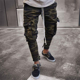 Drop Shipping 2019 New Arrive Men's Pants Army Green Camouflage Slim Long Pants Patchwork Casual Jeans Men Modis Streetwear