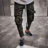 Drop Shipping 2019 New Arrive Men's Pants Army Green Camouflage Slim Long Pants Patchwork Casual Jeans Men Modis Streetwear