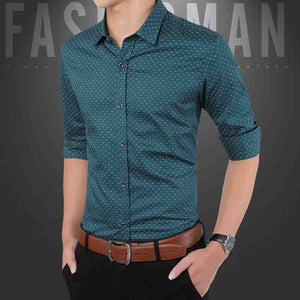 Men's Casual Shirt Slim Fit Men's Casual Button Down Shirt Long Sleeve Formal Dress Shirts Men Male Clothing Camisa Hot Sale Spr