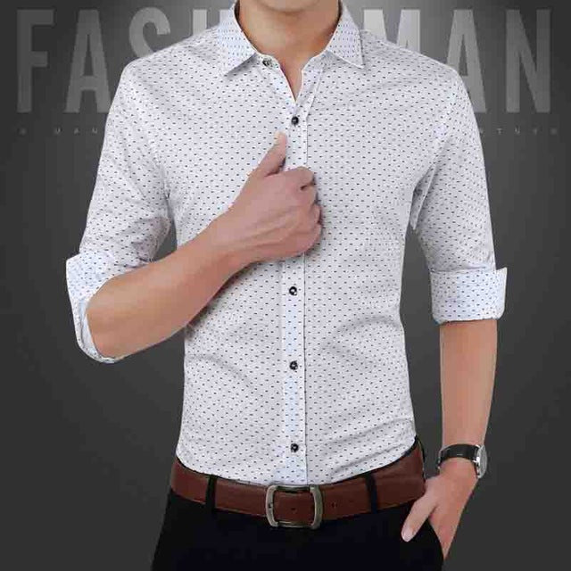 Men's Casual Shirt Slim Fit Men's Casual Button Down Shirt Long Sleeve Formal Dress Shirts Men Male Clothing Camisa Hot Sale Spr