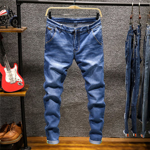 2019 New Fashion Boutique Stretch Casual Mens Jeans Skinny Jeans Men Straight Mens Denim Jeans Male Stretch Trouser Pants,809