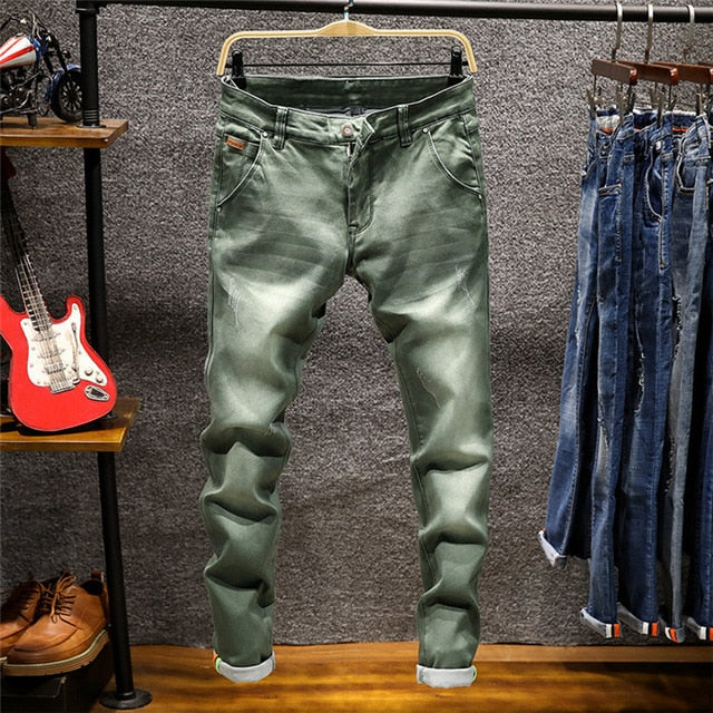 2019 New Fashion Boutique Stretch Casual Mens Jeans Skinny Jeans Men Straight Mens Denim Jeans Male Stretch Trouser Pants,809
